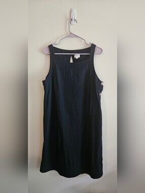 Navy Blue Linen Dress, Coastal, Beach, Vacation, Cruise, Wedding Guest, Elegant
